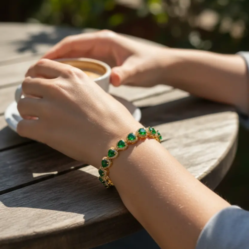 Emerald Heart Bracelet