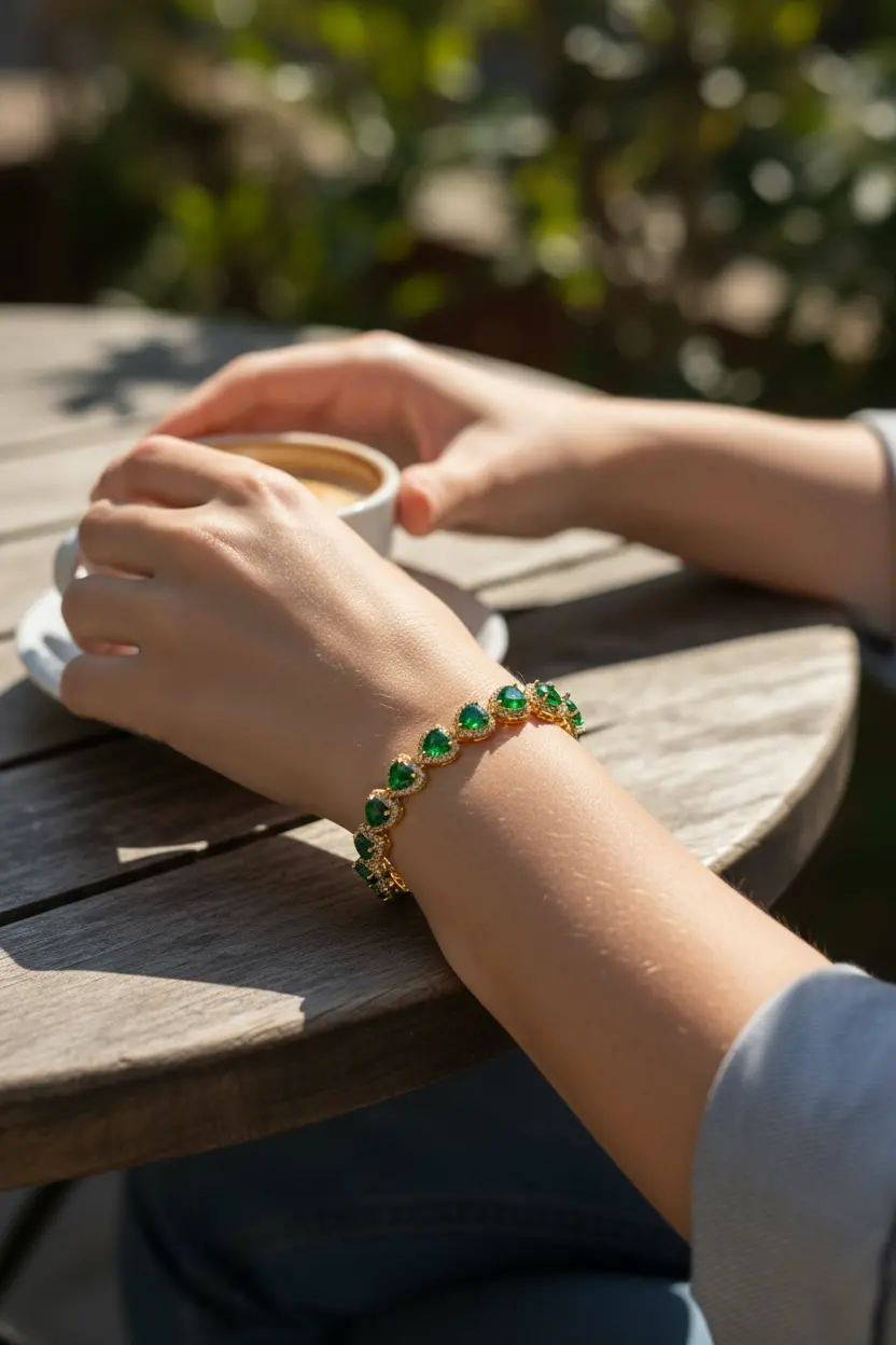 Emerald Heart Bracelet