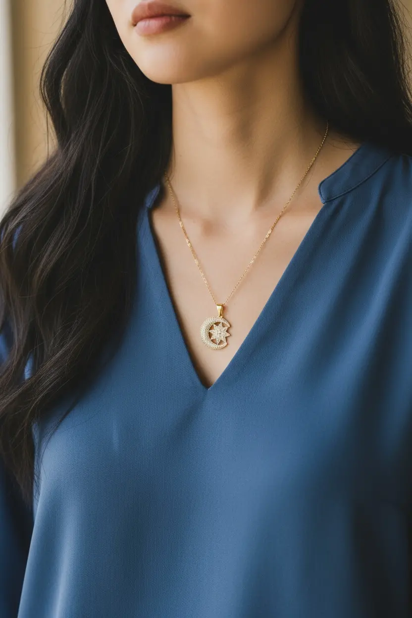 Moon and Star Charm