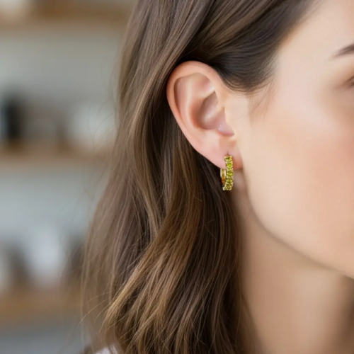 Olive Hoop Earrings