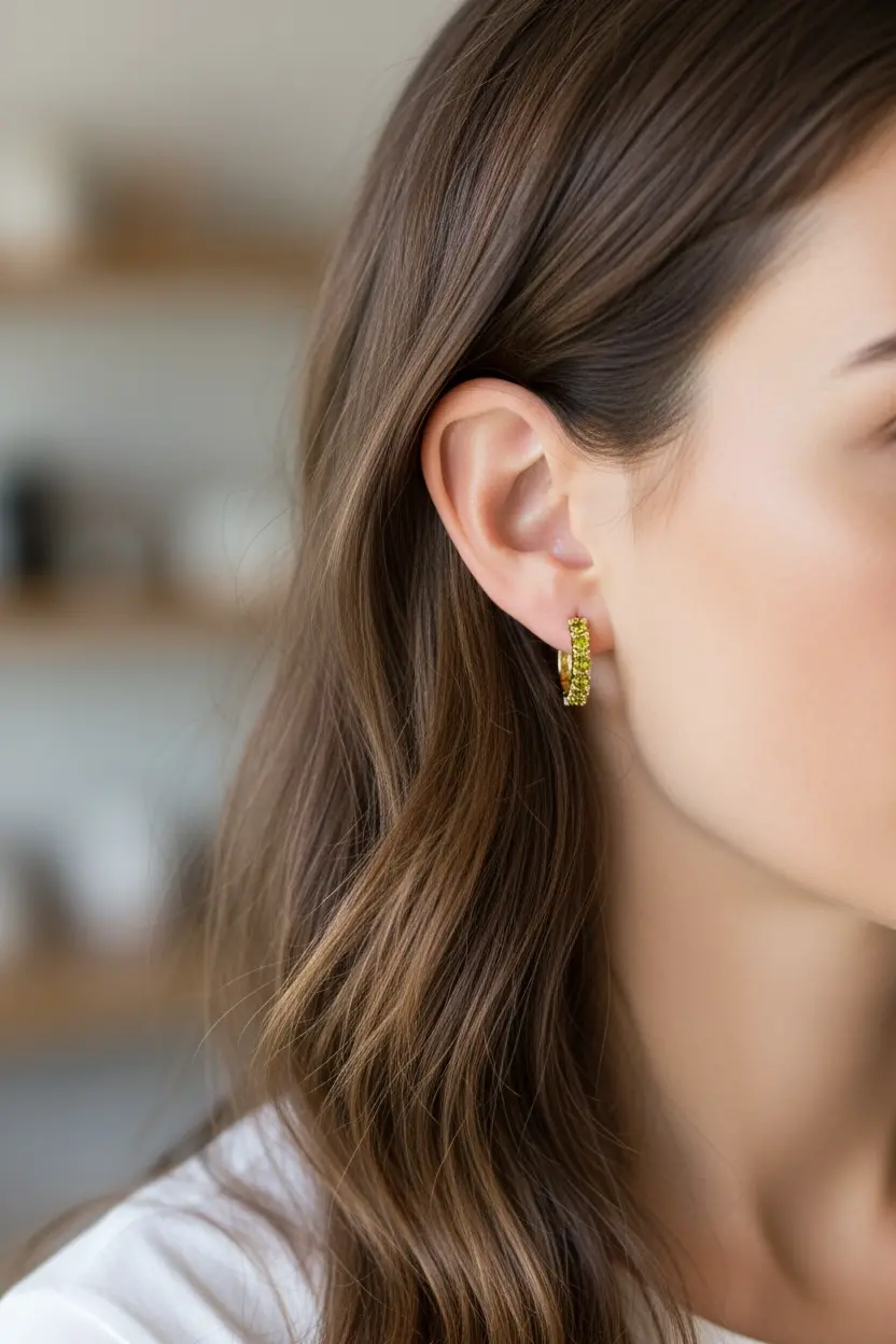 Olive Hoop Earrings