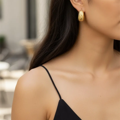 Diamond-Style Hoop Earrings