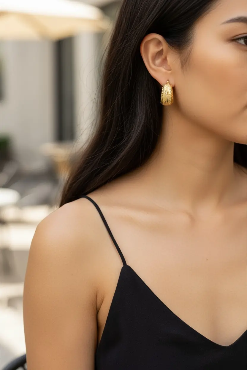 Diamond-Style Hoop Earrings