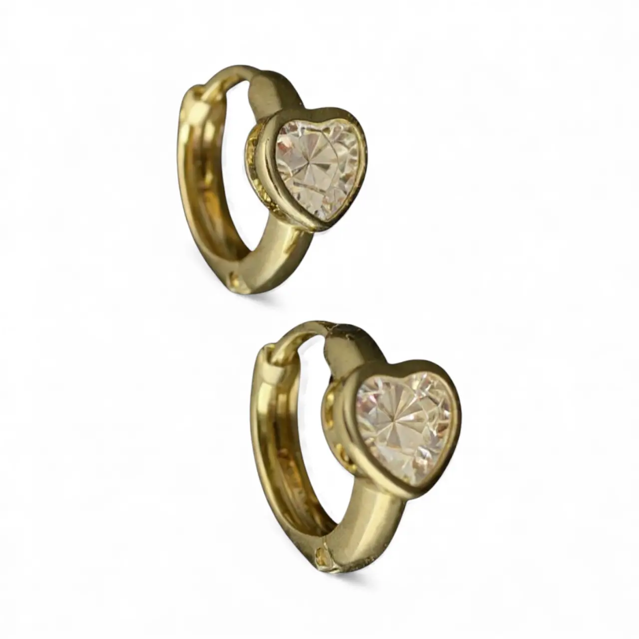 Diamond Heart Hoop Earrings