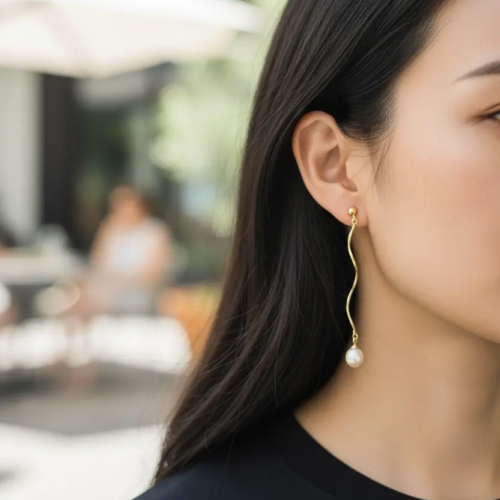 Long Pearl Earrings