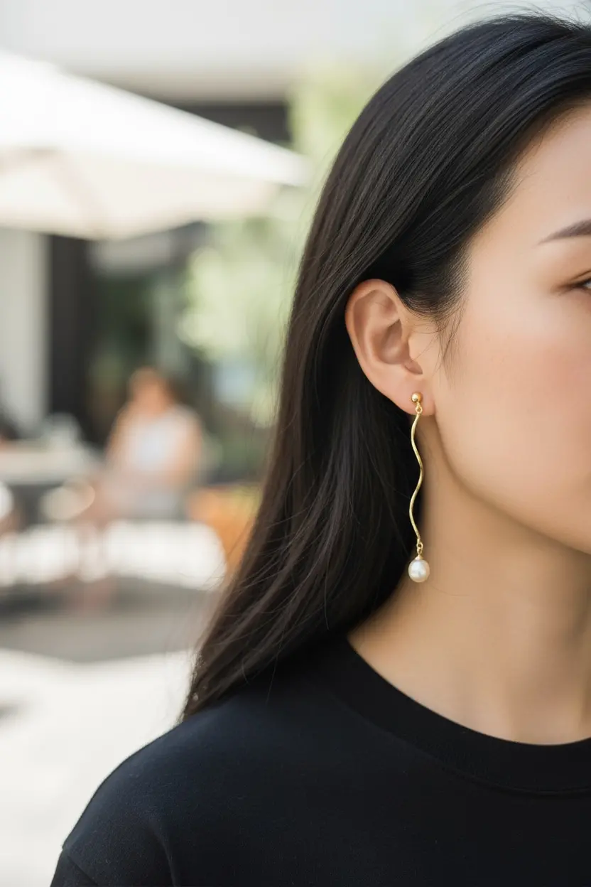 Long Pearl Earrings