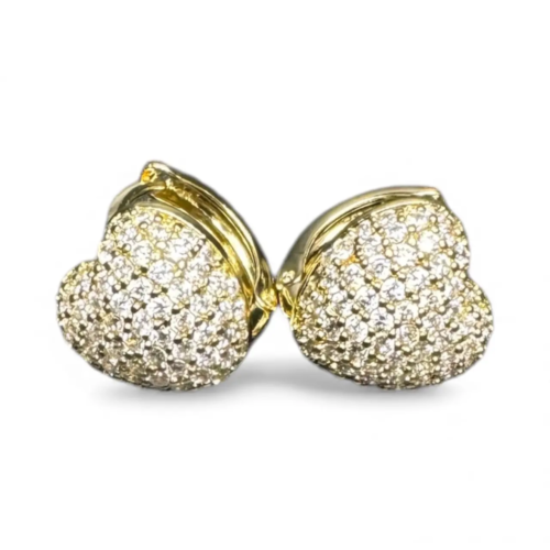 Heart-shaped Hoop Earring Sparkling Stones