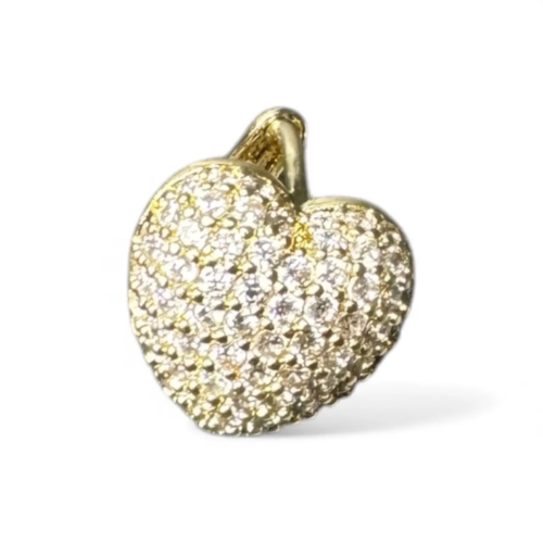 Heart-shaped Hoop Earring Sparkling Stones