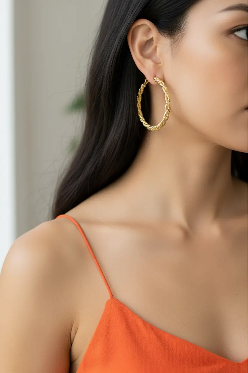 Intertwined hoop earring
