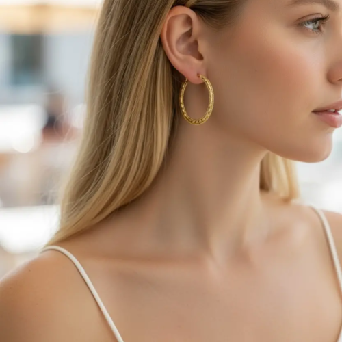 Relief Hoop Earring