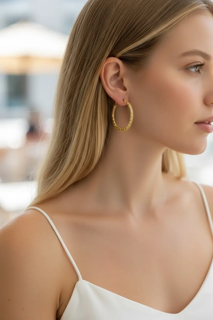 Relief Hoop Earring