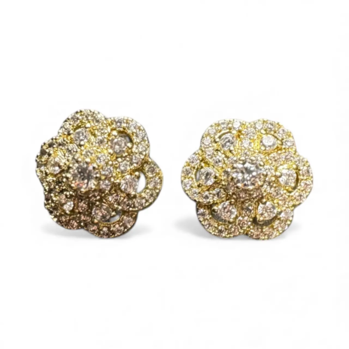 Flower Earring With Stones