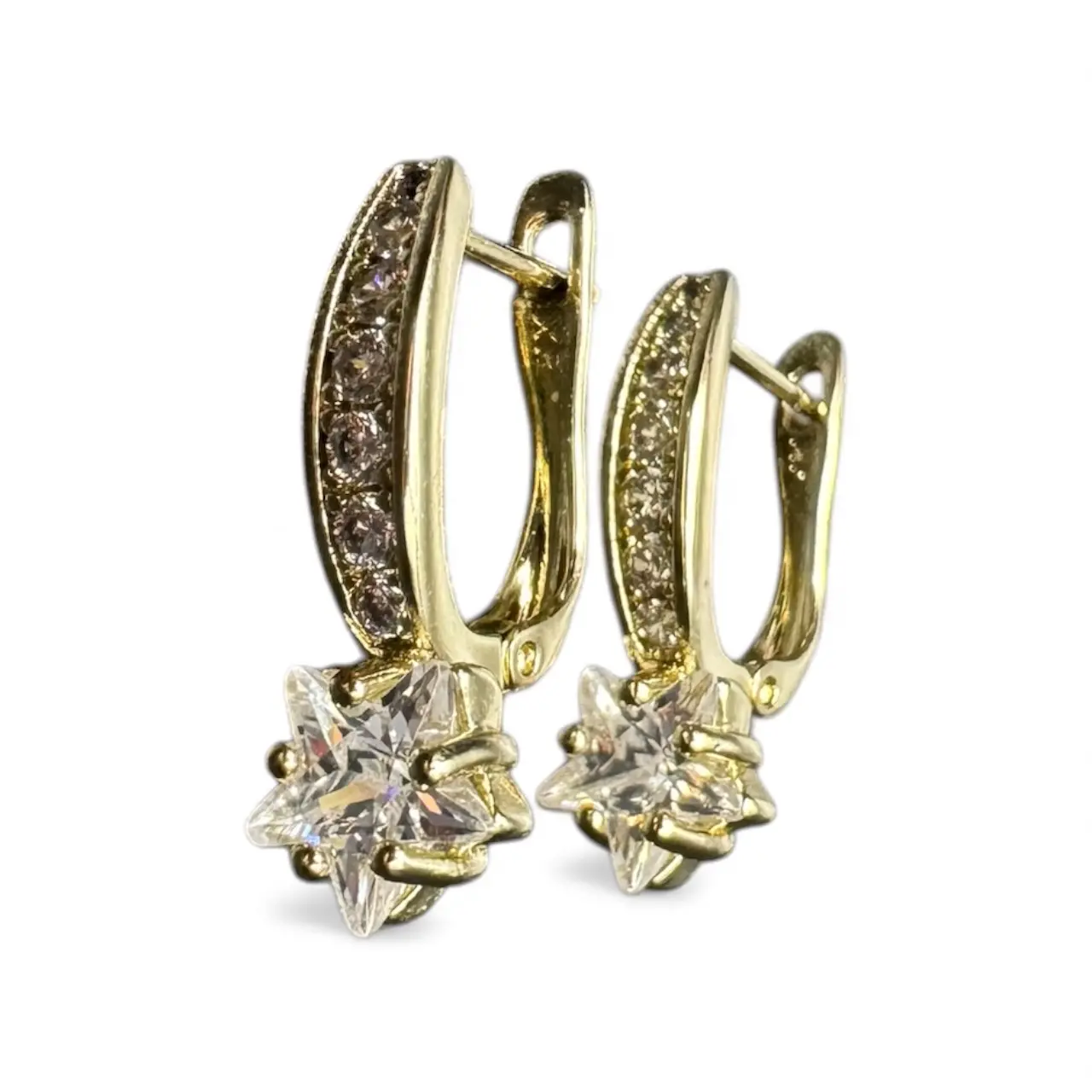 Star Diamond Hoop Earrings