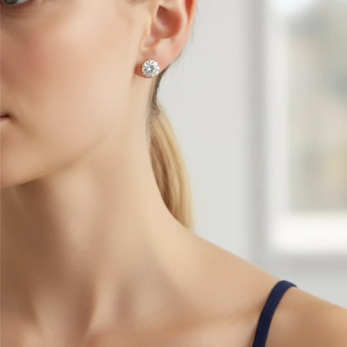 Large Diamond Stone Earring